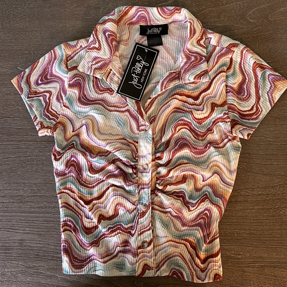 Just Polly New York Retro Crop Top